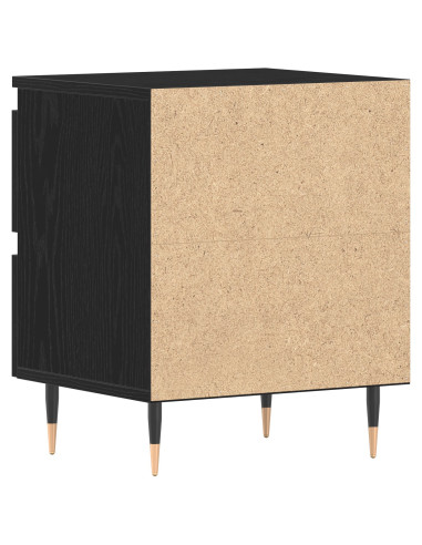 Armadio da Notte con cassetto 2 pcs Rovere Nero 40 x 35 x 50 cm