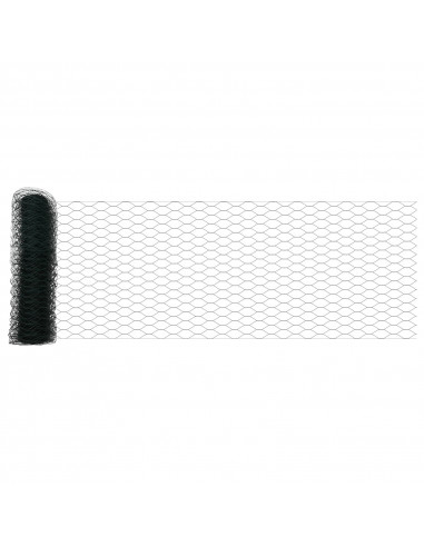 Pali per Recinzione  11 pcs Canale a U Verde 60 cm Acciaio, Recinzione Esagonale Verde 0.5x100 m in Acciaio
