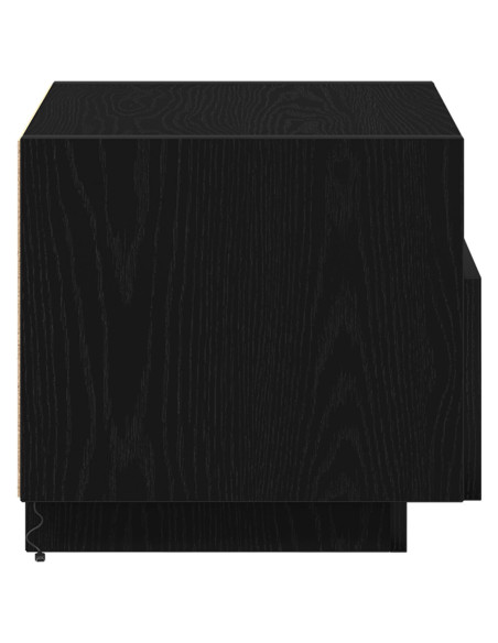 Comodini con Luci LED 2 pz Nero Rovere 40x39x37 cm