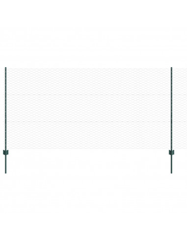 Pali per Recinzione  11 pcs U-Channel Verde 120 cm Acciaio, Recinzione Esagonale  Verde 1,2x50 m Acciaio