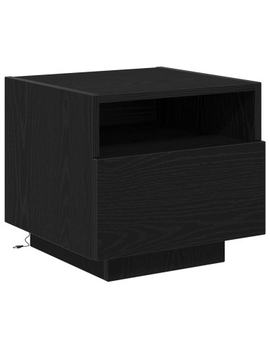 Armadio da Notte con cassetto 2 pcs Rovere Nero 40 x 39 x 37 cm