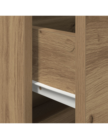 Cabinet da notte  con LED montato a parete in rovere artigianale 50x39x41 cm