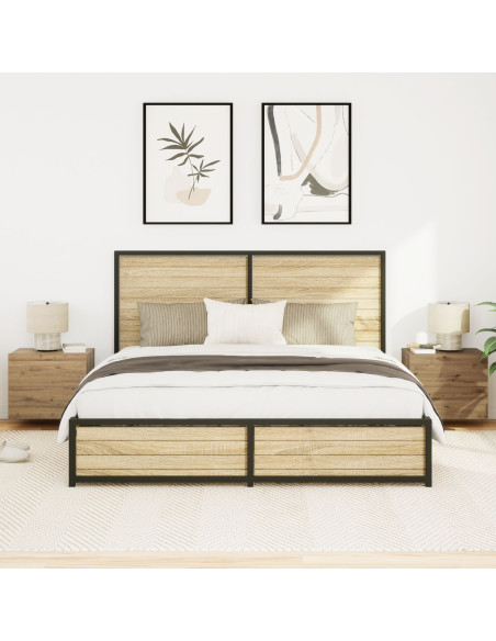 Armadio da Notte 2 pcs Rovere artigianale 50 x 39 x 41 cm