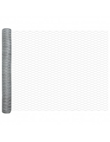 Pali per Recinzione  22 pz U-Channel 140 cm Acciaio Zincato, Recinzione Esagonale  1,4x25 m Acciaio Zincato