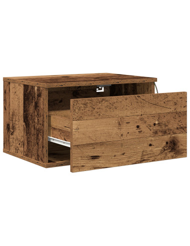 Mobiletto da comodino a parete con cassetto 2 pcs Legno vecchio