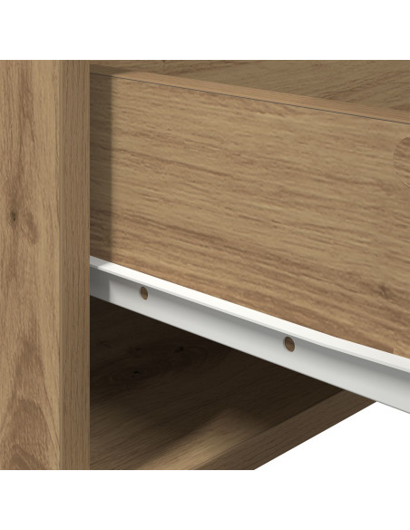 Comodino  con LED montato a parete in rovere artigianale 50x36x30 cm