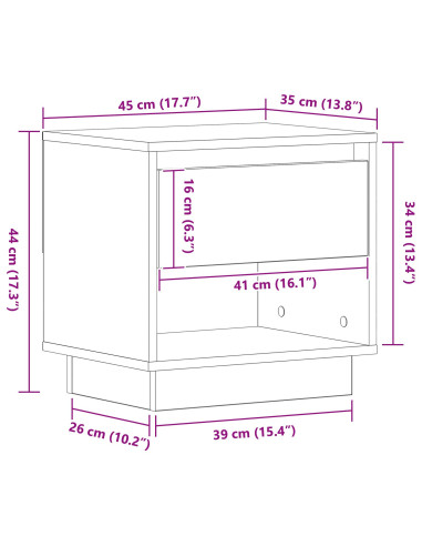 Comodino 2 pcs Legno vecchio 45 x 34 x 44 cm Legno multistrato