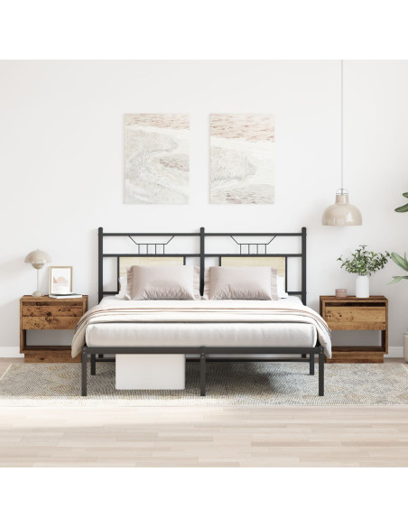 Comodino  2 pz Legno Vecchio 45x34x45 cm Legno Ingegnerizzato