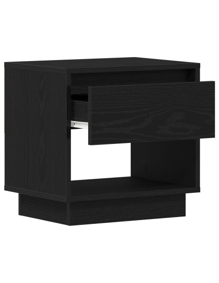 Comodino Nero Rovere 45x34x48 cm Legno ingegnerizzato