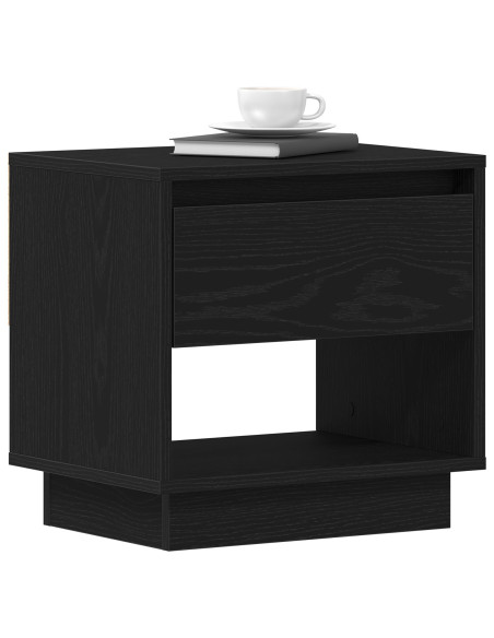 Cabinetto da comodino  2 pezzi Nero Rovere 45x34x49 cm Legno ingegnerizzato