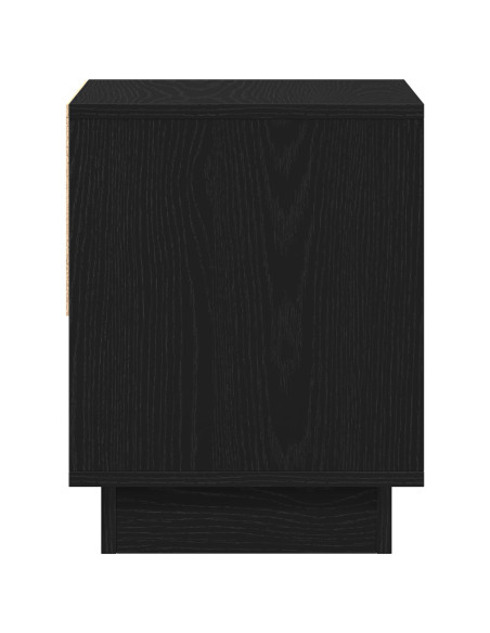 Cabinetto da comodino  2 pezzi Nero Rovere 45x34x49 cm Legno ingegnerizzato
