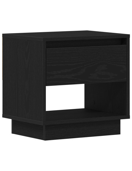 Cabinetto da comodino  2 pezzi Nero Rovere 45x34x49 cm Legno ingegnerizzato