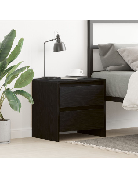 Armadio da Notte con cassetto Rovere Nero 45 x 34 x 44,5 cm