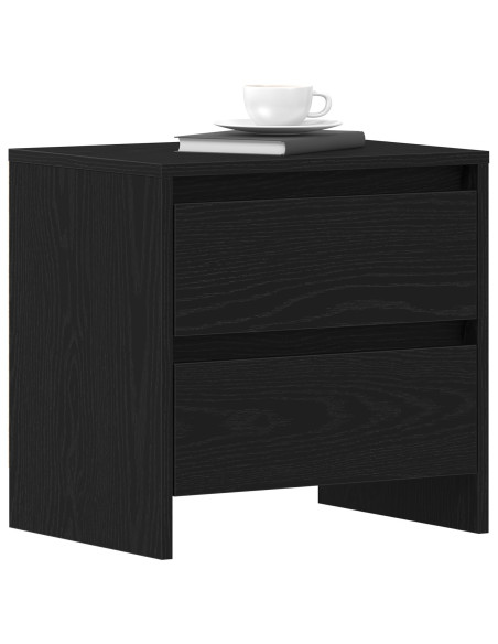 Cabinetto da letto  2 pezzi Nero Rovere 45x34x44,5 cm Legno ingegnerizzato