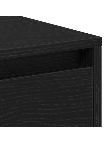 Cabinetto da letto  2 pezzi Nero Rovere 45x34x44,5 cm Legno ingegnerizzato