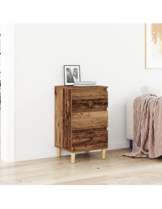 Armadio da Notte con cassetto Legno vecchio 40 x 35 x 70 cm 2