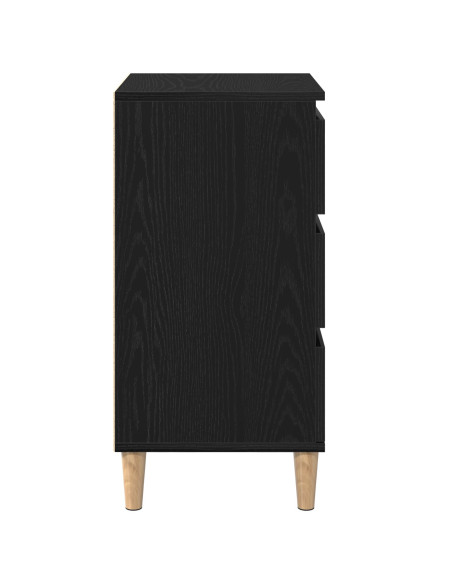 Comodino  Nero Rovere 40x35x70 cm Legno ingegnerizzato