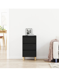 Armadio da Notte Rovere Nero 40 x 35 x 70 cm Legno multistrato 2