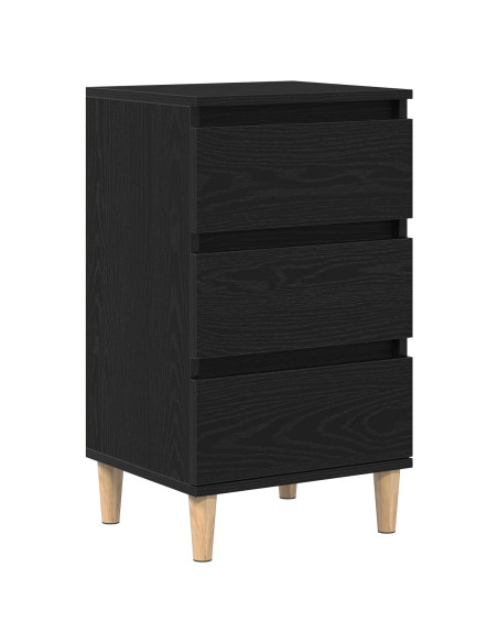 Comodino  Nero Rovere 40x35x70 cm Legno ingegnerizzato