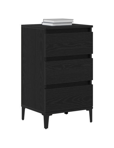 Armadio da Notte Rovere Nero 45 x 35 x 44 cm Legno multistrato
