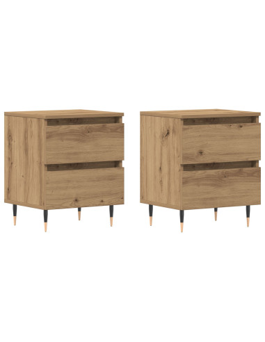 Armadio da Notte 2 pcs Rovere artigianale 40 x 35 x 50 cm