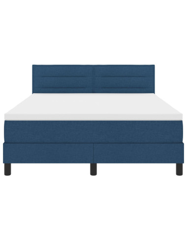 Letto a molle con materasso con led Blu 140 x 190 cm Tessuto
