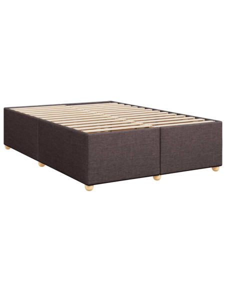 Giroletto a Molle con Materasso Marrone Scuro 160x200cm Tessuto