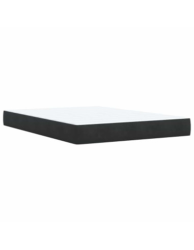 Giroletto a Molle con Materasso Nero 140x200 cm in Velluto