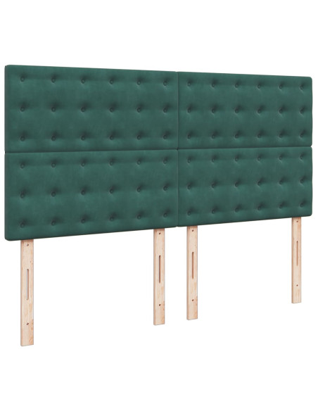 Giroletto a Molle con Materasso Verde Scuro 180x200 cm Velluto