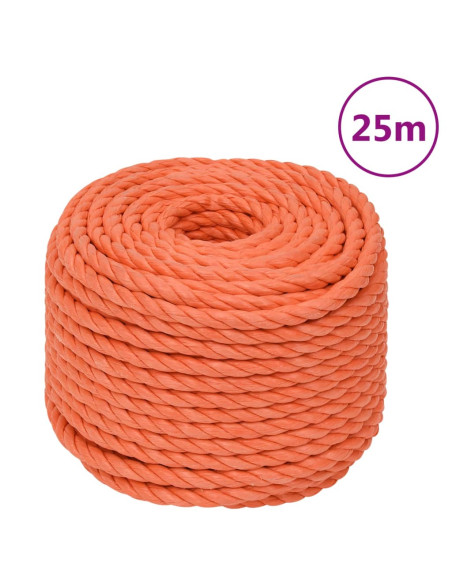 Corda da Lavoro Arancione 24 mm 25 m in Polipropilene