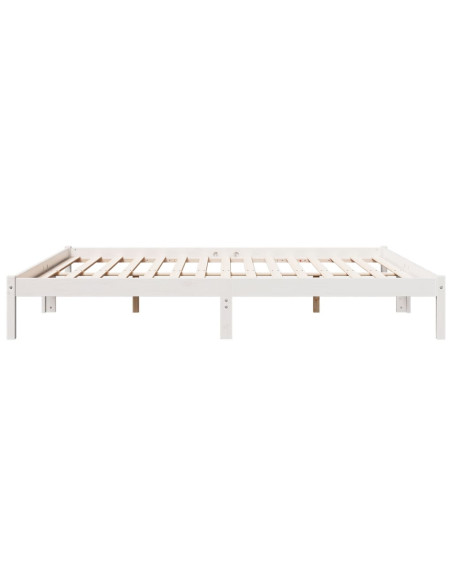 Letto Extra Lungo senza Materasso Bianco 200x220 cm in Pino