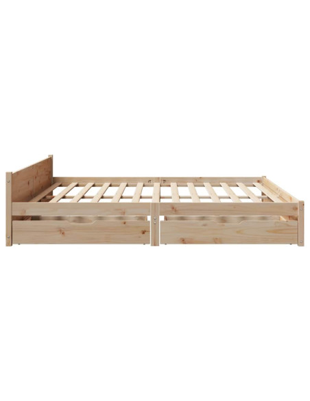 Letto senza Materasso 200x200 cm in Legno Massello di Pino
