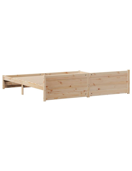 Letto senza Materasso 200x200 cm in Legno Massello di Pino