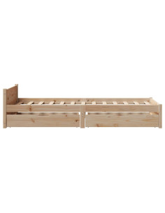 Letto senza Materasso 90x200 cm in Legno Massello di Pino