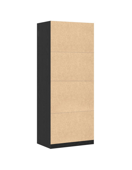 Armadio  Nero Rovere 80x50x200 cm in legno ingegnerizzato