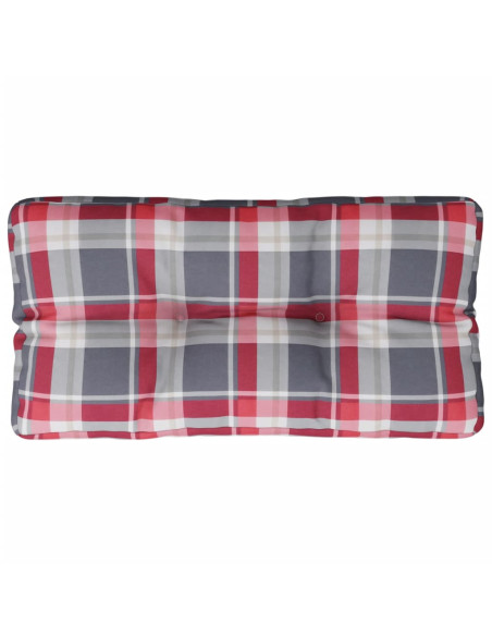 Cuscino per Pallet a Quadri Rossi 80x40x12 cm in Tessuto