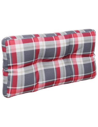 Cuscino per Pallet a Quadri Rossi 80x40x12 cm in Tessuto