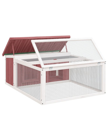 Conigliera Moka 117,5x97x47,5 cm in Legno Massello di Pino