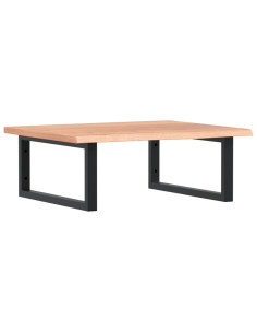 Ripiano a Parete per Lavabo in Acciaio e Massello di Rovere 2