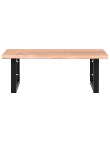 Ripiano a Parete per Lavabo in Acciaio e Massello di Rovere