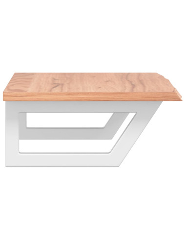 Ripiano a Parete per Lavabo in Acciaio e Massello di Rovere