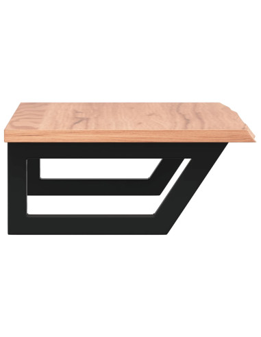 Ripiano a Parete per Lavabo in Acciaio e Massello di Rovere