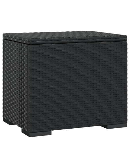 Ottomana con Cuscino Nero 40x30x40 cm in Polyrattan