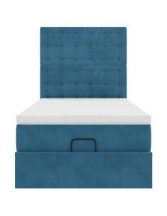 Struttura Letto Pouf con Materassi 90x190 cm in Velluto