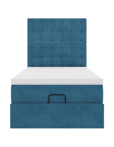 Struttura Letto Pouf con Materassi 90x190 cm in Velluto