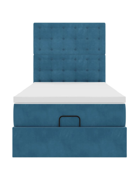 Struttura Letto Pouf con Materassi 90x190 cm in Velluto