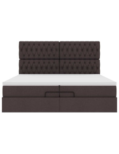 Struttura Letto Pouf con Materassi 200x200 cm in Tessuto