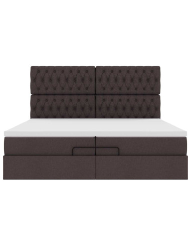 Struttura Letto Pouf con Materassi 200x200 cm in Tessuto