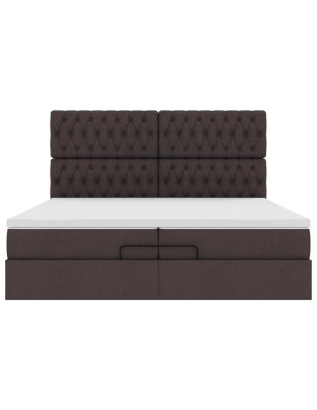 Struttura Letto Pouf con Materassi 200x200 cm in Tessuto