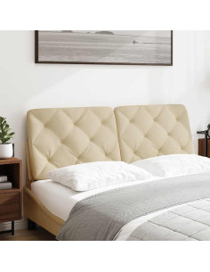 Cuscino Testiera Crema 140 cm in Tessuto